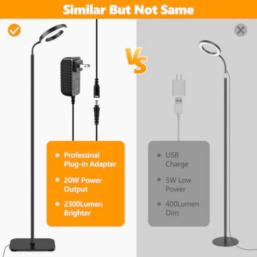 Plant Grow Light 20W Growing Lights for Indoor Plants Full Spectrum LED Floor Lamp with Height Adjustable Stand Auto Timer 3/9/