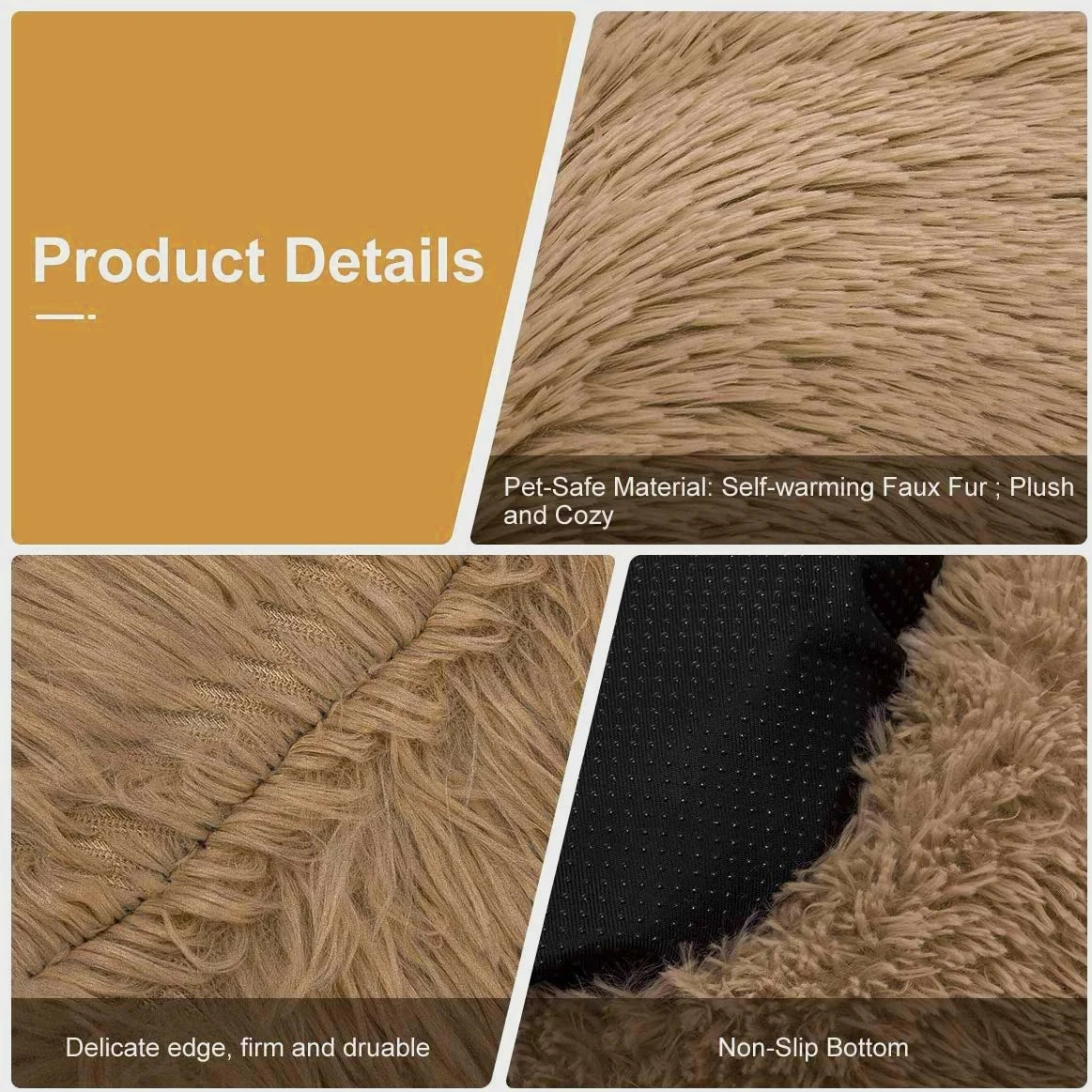 Donut Dog Bed Warm Soft Long Plush Pet bed For Small Large Dog House Cat Calming Beds Washable Winter Kennel Sofa Cushion Mat