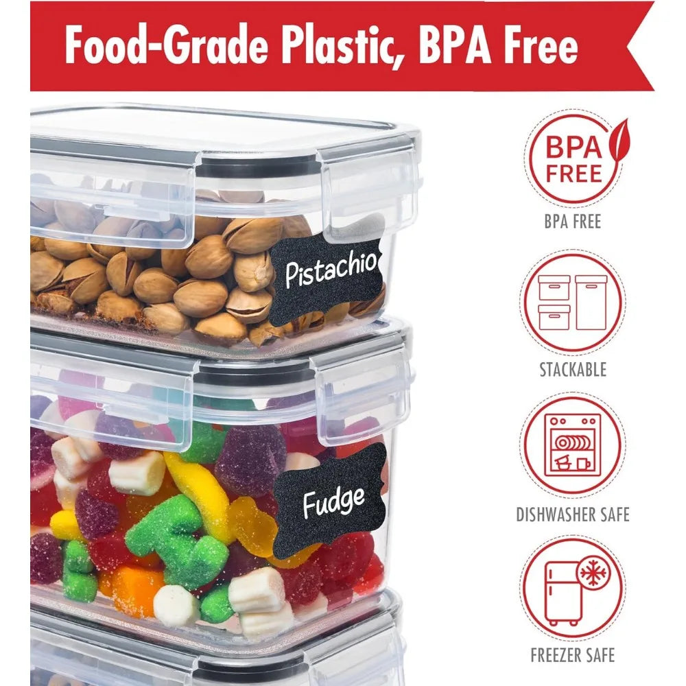 30 Pack Airtight Food Storage Containers for Kitchen Pantry Organization
