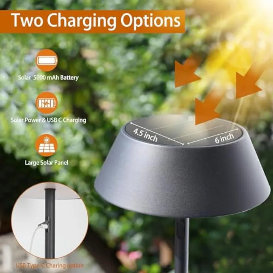 Outdoor Solar Powered Floor Lamp for Patios Decks Outdoor Living Spaces Reading - Tall Ultra Bright Cordless 3 Different Light Settings