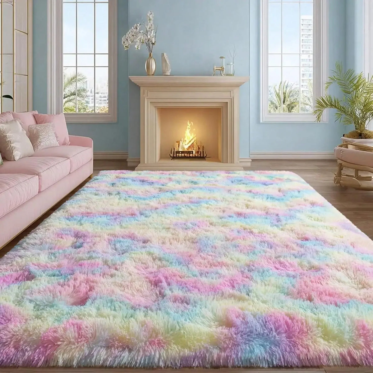 Plush And Thick Long-Pile Carpet, Super Soft And Comfortable Rug, Non-Slip Thick Pile Carpet, Suitable For Bedrooms, Living Rooms, Bathrooms, Dorm Rooms, Room Decor.